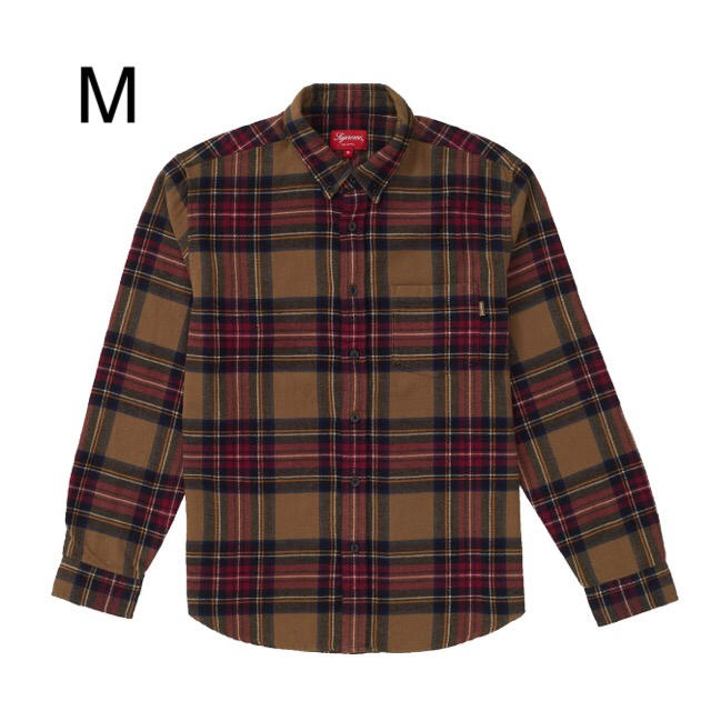 supreme Tartan Flannel Shirt M tan タン