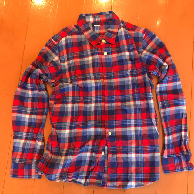 GU(ジーユー)のGUチェックシャツ ネルシャツ キッズ/ベビー/マタニティのキッズ服男の子用(90cm~)(その他)の商品写真