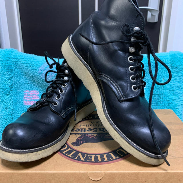 一部予約販売中】 REDWING ☆ 黒プレーントゥ犬タグ/6.5 IrishSetter