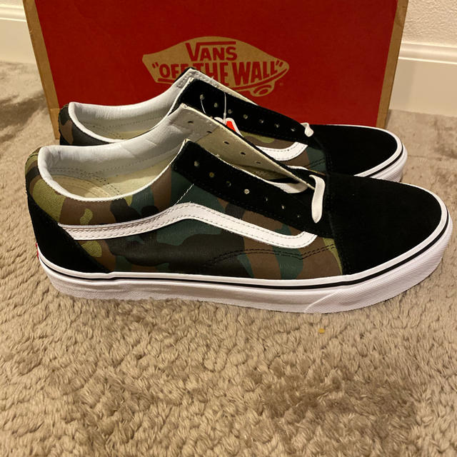 28.5cm 【vans】US企画 迷彩×ホワイト オールドスクール