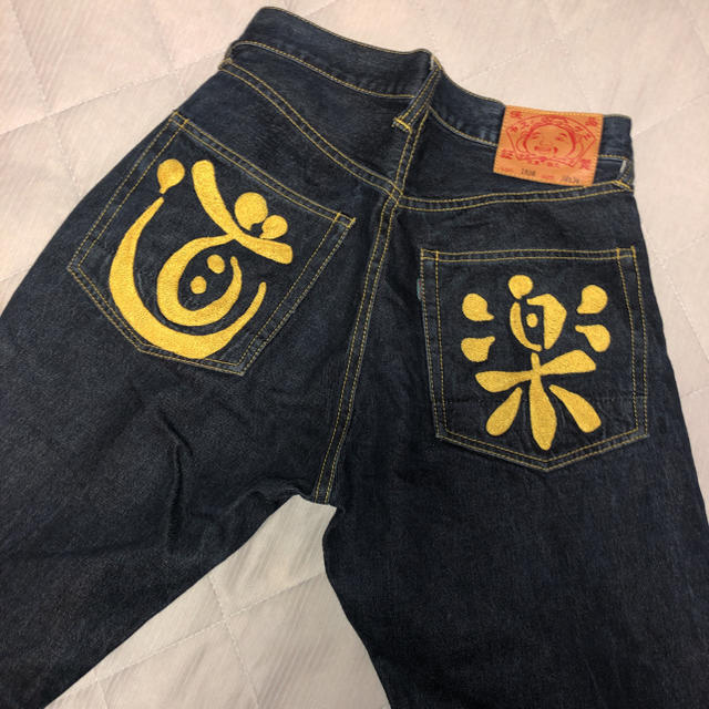 EVISU  エヴィス エビス  ピンクステッチ スリム セルビッチデニムパンツ