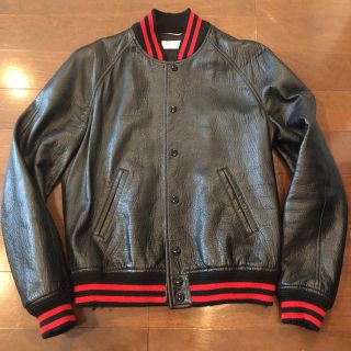 サンローラン(Saint Laurent)の2016サンローランテディジャケット44正規品レザースタジャボンバージャケット(スタジャン)