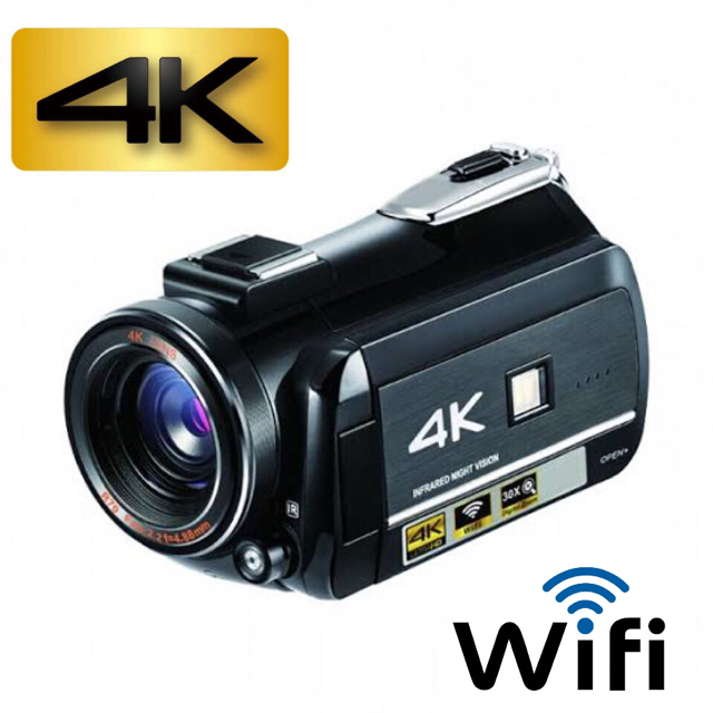 新品・未使用】⭐️4Kビデオカメラ ⭐️手ブレ防止 スタビライザー付き