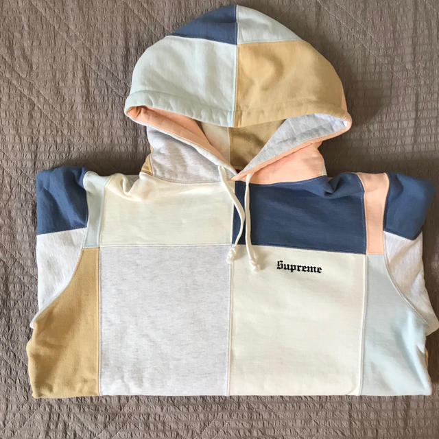 美品 supreme patchwork hooded sweatshirt