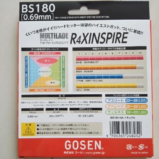 GOSEN(ゴーセン)のゴーセン Gosen バドミントン　ガット　R4XINSPIRE スポーツ/アウトドアのスポーツ/アウトドア その他(バドミントン)の商品写真