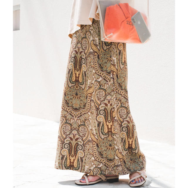 Kastane(カスタネ)の【Kastane】ペイズリーIラインスカート レディースのスカート(ロングスカート)の商品写真