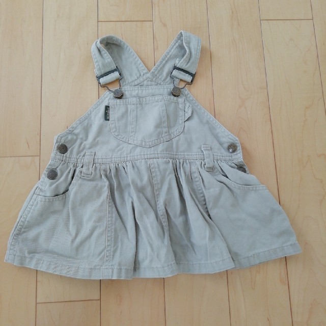 FELISSIMO(フェリシモ)のジャンパースカート　カーキ90 キッズ/ベビー/マタニティのキッズ服女の子用(90cm~)(ワンピース)の商品写真