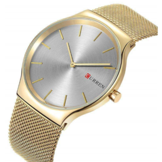 【新品未使用】薄型メンズ腕時計 シンプル アナログ ゴールド(腕時計(アナログ))