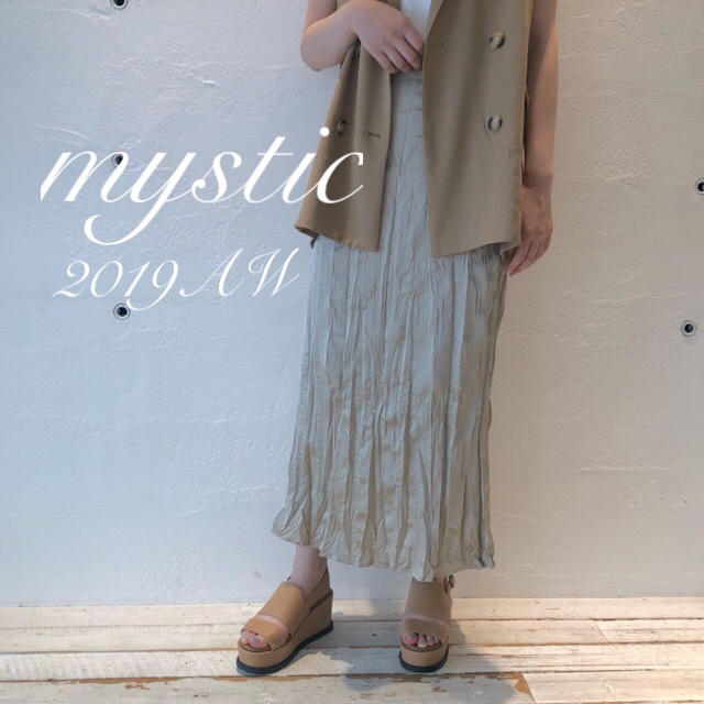 mystic(ミスティック)のAW新作🐰¥7020【mystic】ワッシャーサテンスカート レディースのスカート(ロングスカート)の商品写真