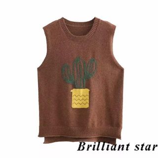 🌵最後のお値下げ❗️サボテンベスト❮ブラウン❯色違い２点買いはお値引します♡