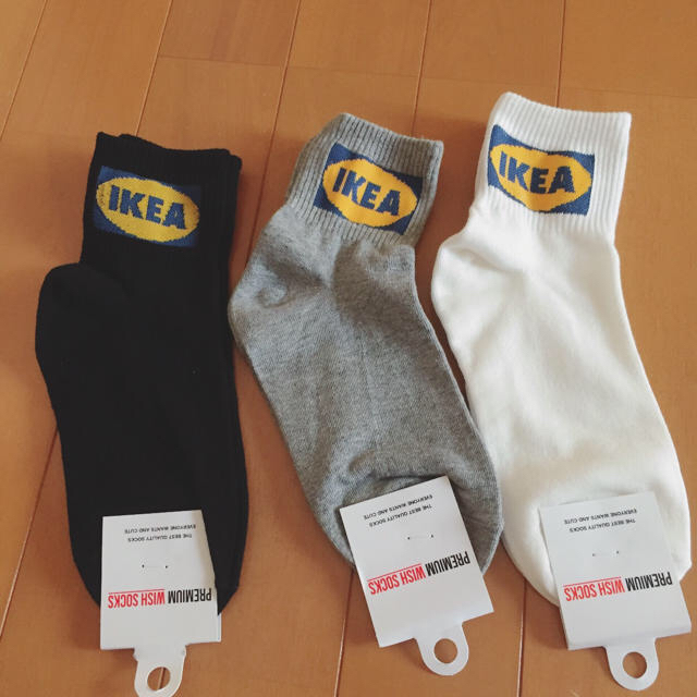 IKEA(イケア)のIKEA ワンポイント ソックス 3足セット 送料無料 レディースのレッグウェア(ソックス)の商品写真