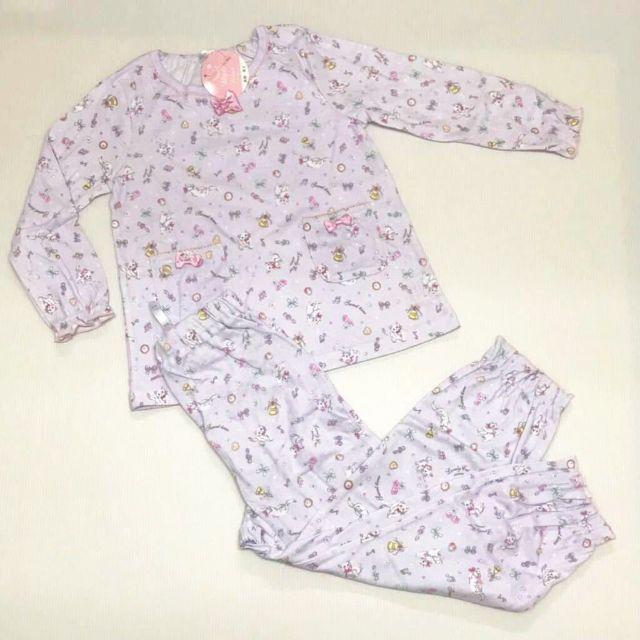 motherways(マザウェイズ)の新品11266 マザウェイズ 120cm 女の子丸首パジャマ 綿 ネコ 紫 キッズ/ベビー/マタニティのキッズ服女の子用(90cm~)(パジャマ)の商品写真