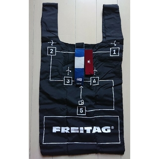 フライターグ(FREITAG)の貴重◆FREITAG フライターグ◆エコバッグ 黒 留め革青白◆新品(エコバッグ)