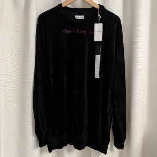 シャリーフ(SHAREEF)の【新品・未使用】SHAREEF/ルーズシルエットベロア長袖Tシャツ/2/BLK(Tシャツ/カットソー(七分/長袖))