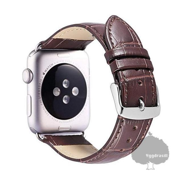 YGG★Apple Watch アップルウォッチ 型押し バンド 42mm 焦茶 メンズの時計(レザーベルト)の商品写真