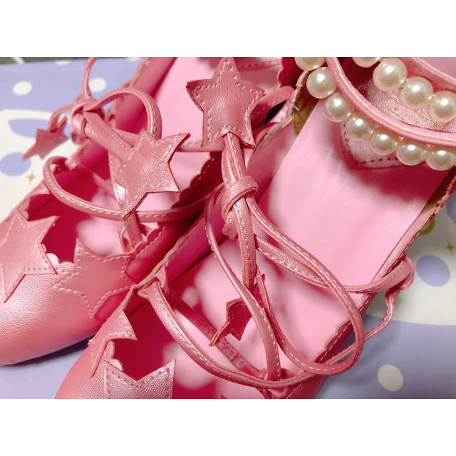 値下新品 Angelic Pretty  星 ピンク 靴 Sサイズ