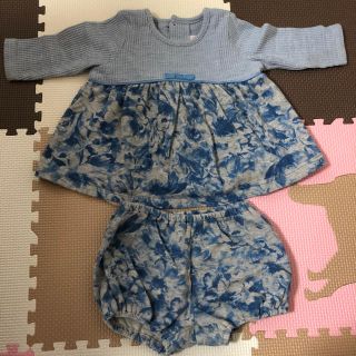 パタシュー(PATACHOU)のベビー服 70 べべ パタシュー ワンピース カバーパンツ付 春秋(ワンピース)