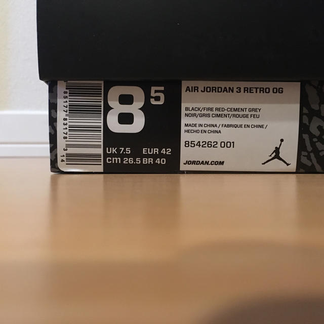 NIKE AIR JORDAN 3 Black Cement 2018