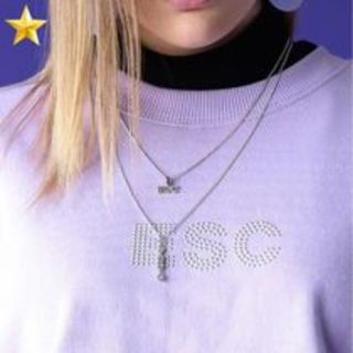 スタイルナンダ(STYLENANDA)の【ESC STUDIO】2連ロゴネックレスシルバー 新品箱入り(ネックレス)