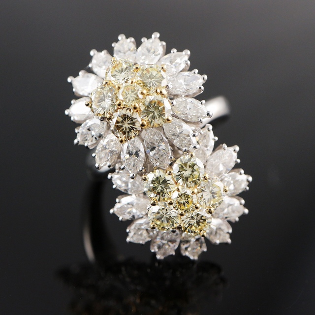 Pt900/K18 ダイヤ リング D5.91ct レディースのアクセサリー(リング(指輪))の商品写真