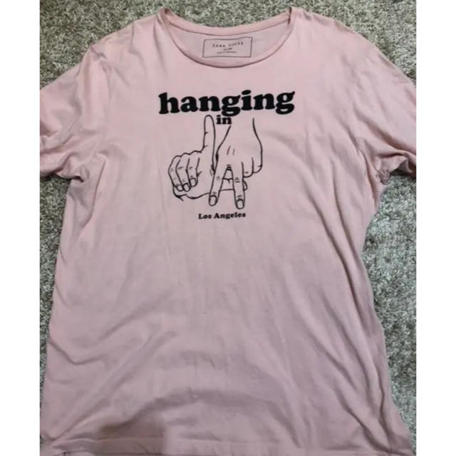 ZARA(ザラ)のzara Tシャツ ピンクLA メンズのトップス(Tシャツ/カットソー(半袖/袖なし))の商品写真