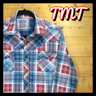ティーエムティー(TMT)の【極美品】TMT インディゴ チェックシャツ Mサイズ 2013年 オリジナル(シャツ)