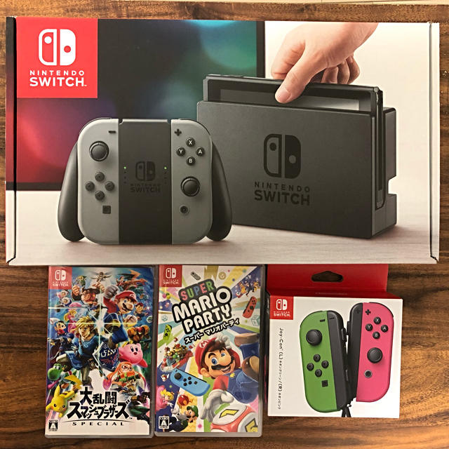 Nintendo Switch 本体、Joy-Con×2、大乱闘、マリオパーティJoycon