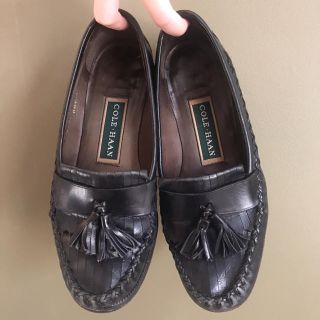 コールハーン(Cole Haan)のコールハーン タッセルローファー 本革 ビンテージ インポート ブラック(ローファー/革靴)