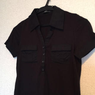 コムサイズム(COMME CA ISM)の美品コムサイズムポロシャツ黒M(Tシャツ(半袖/袖なし))