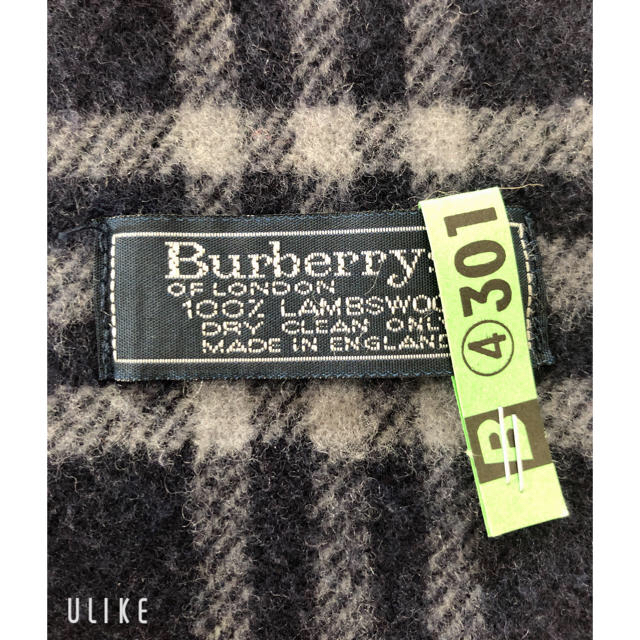 BURBERRY(バーバリー)の【BURBERRY】バーバリー イギリス マフラー ラムウール100 ネイビー メンズのファッション小物(マフラー)の商品写真