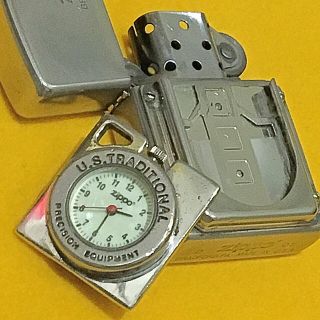 ZIPPO 時計付きタイムライト 希少 夜光文字盤 稼働品