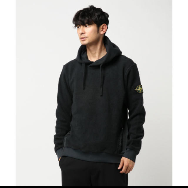 STONE ISLAND - STONE ISLAND パーカー フーディ 黒 ブラックの通販 by