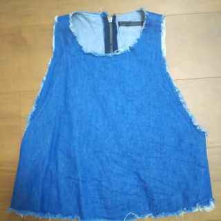 ザラ(ZARA)のZARAデニムトップス(カットソー(半袖/袖なし))