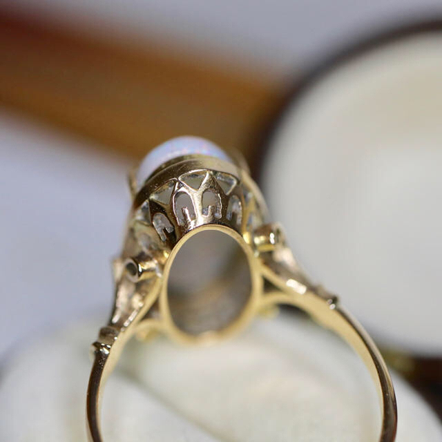 k18♡レトロなデザインのクラシカルなオパールゴールドリング指輪  レディースのアクセサリー(リング(指輪))の商品写真