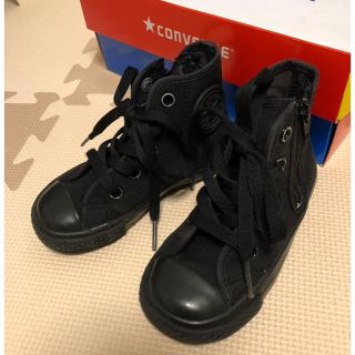 コンバース(CONVERSE)の美品】コンバース 黒モノクロ ハイカットスニーカー 15センチ(スニーカー)