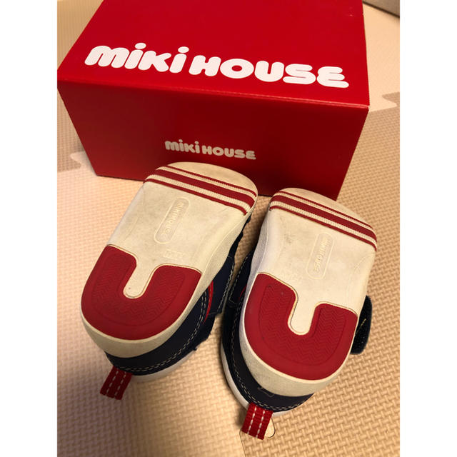 mikihouse(ミキハウス)の美品】ミキハウス スニーカー 紺14.5センチ キッズ/ベビー/マタニティのベビー靴/シューズ(~14cm)(スニーカー)の商品写真