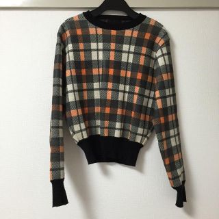 ジーヴィジーヴィ(G.V.G.V.)のチェック柄ショート丈ニット(ニット/セーター)