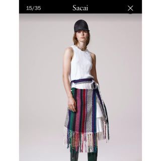 サカイ(sacai)の値下げ！sacaiフリンジスカートmiumiu  marcjacobs mame(ひざ丈スカート)