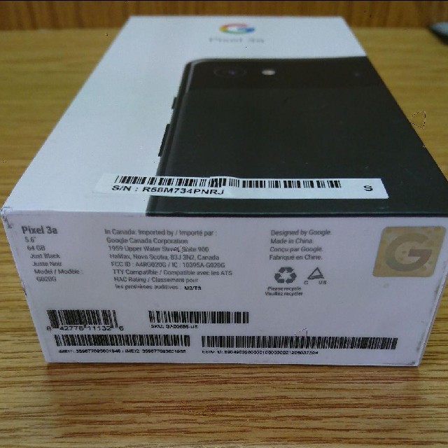 北米版 Google Pixel 3a / Just Black スマホ/家電/カメラのスマートフォン/携帯電話(スマートフォン本体)の商品写真