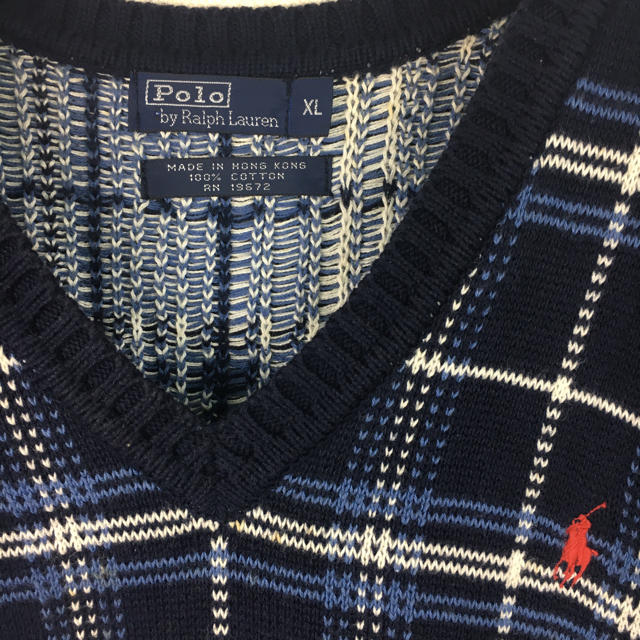 POLO RALPH LAUREN(ポロラルフローレン)のPolo by Ralph Lauren コットンベスト チェック柄 XLサイズ メンズのトップス(ベスト)の商品写真