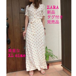 ザラ(ZARA)の【31日迄お取り置き！みーたん様専用】ドット柄ロングワンピース XL(ロングワンピース/マキシワンピース)