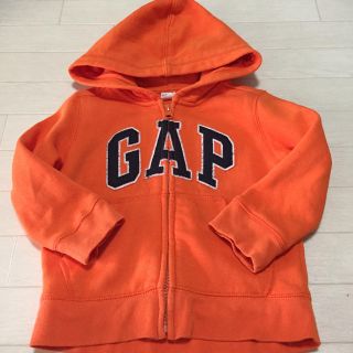 ベビーギャップ(babyGAP)の【GAP デカロゴ】babyGAP フルジップ パーカー オレンジ 100cm(ジャケット/上着)