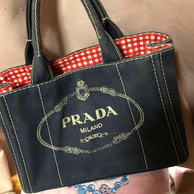 PRADA カナパ  ギンガム バッグ