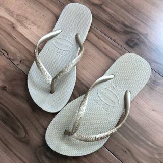 ハワイアナス(havaianas)のハワイアナス ★ビーチサンダル★31/32★20〜21cm★サンドグレイ★スリム(サンダル)