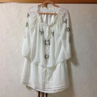 マーキュリーデュオ(MERCURYDUO)のマーキュリー★ビーズチュニックワンピース(ミニワンピース)