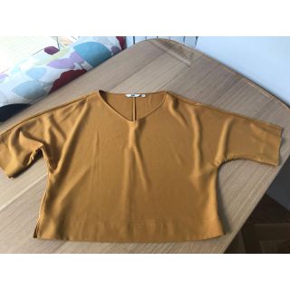 ユニクロ(UNIQLO)のUNIQLO ドレープブラウス(7分袖) イエロー(シャツ/ブラウス(長袖/七分))