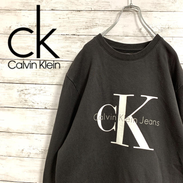 Calvin Klein(カルバンクライン)の古着 90s カルバンクライン スウェット トレーナー ビッグプリント メンズのトップス(スウェット)の商品写真