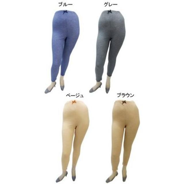 4L　リブニットボトム　ズボン下　スパッツ　ブラウン　大きいサイズ☆104☆ レディースのパンツ(デニム/ジーンズ)の商品写真