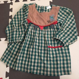 プチジャム(Petit jam)のプチジャム♡グリーンチェックプルオーバー/110(Tシャツ/カットソー)