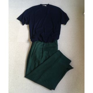 ステラマッカートニー(Stella McCartney)のStella McCartney ウールパンツ グリーン　センタープリーツ　緑(その他)